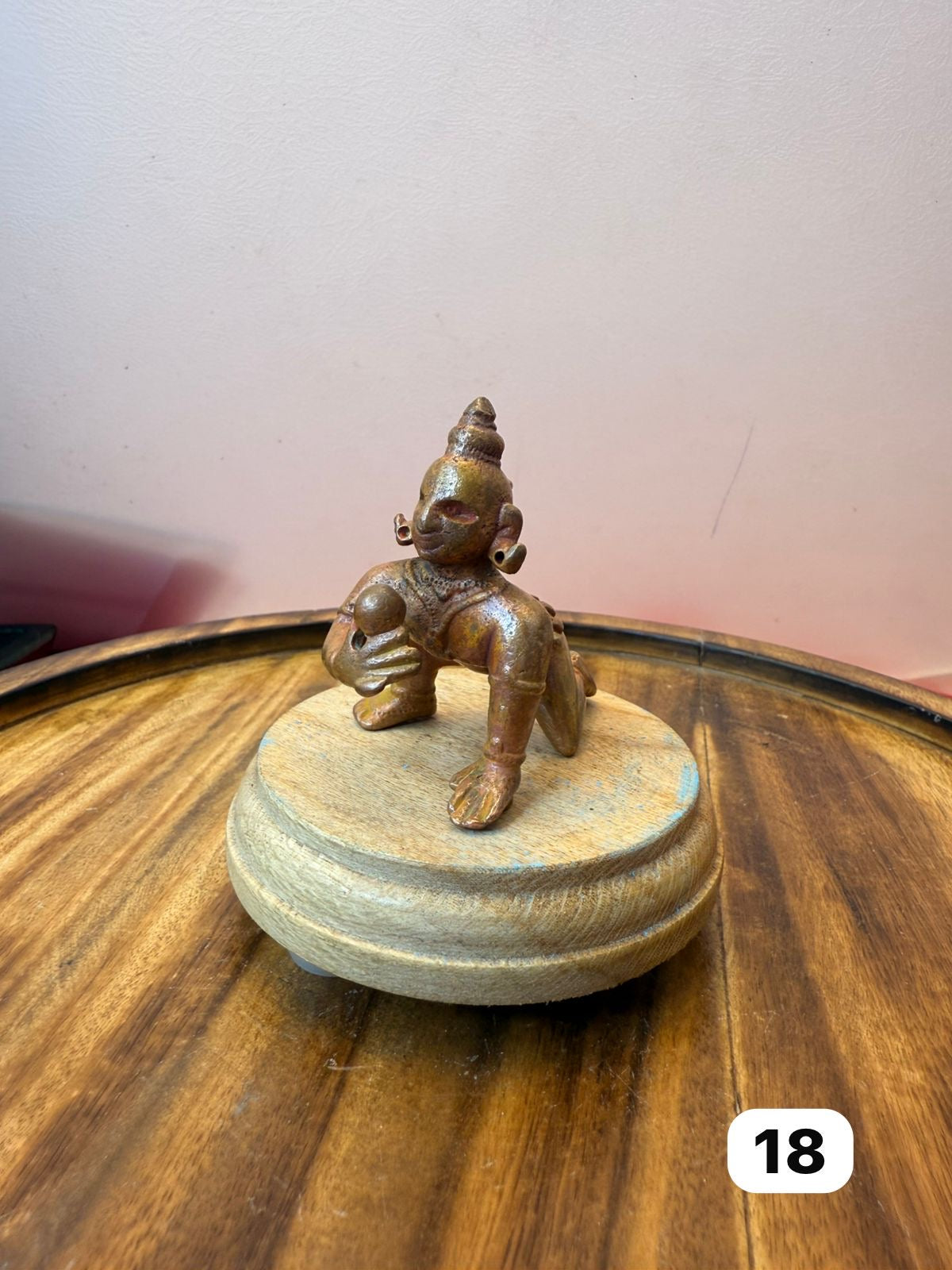 A Laddu gopala / crawling krishna - museum replicated copper idol