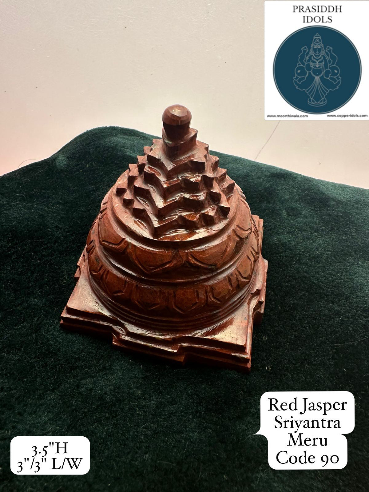 Red Jasper Sriyantra Meru - Prasiddh Idols Presents Meru Yantra