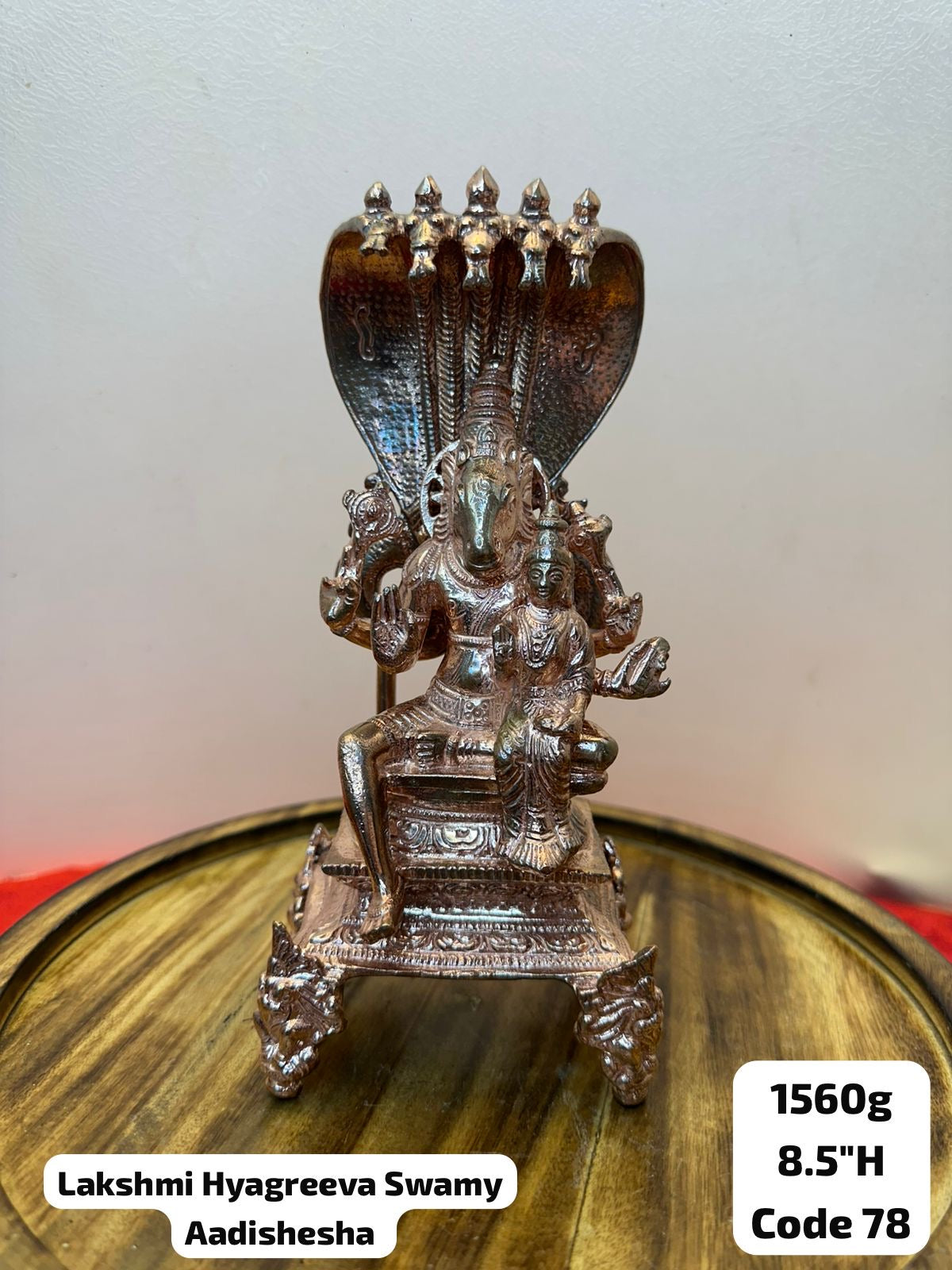 Lakshmi Hayagreeva Swamy Aadishesha- Prasiddh Idols Presents Copper Idol