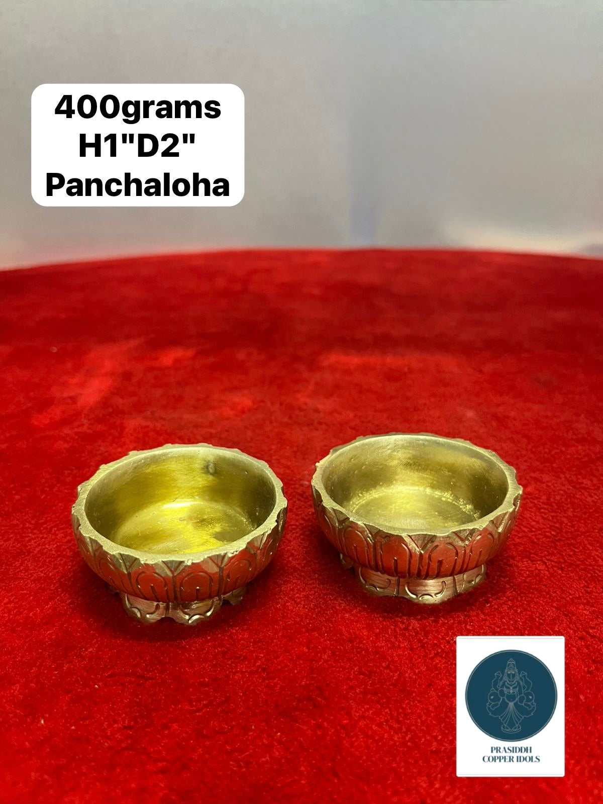 panchaloha handcrafted deepas / lamp / diya set of 2