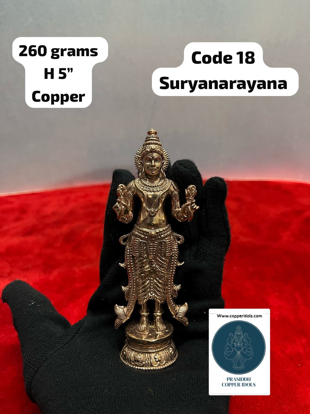 Standing surya Narayana swamy - Prasiddh Idols Presents Copper Idol