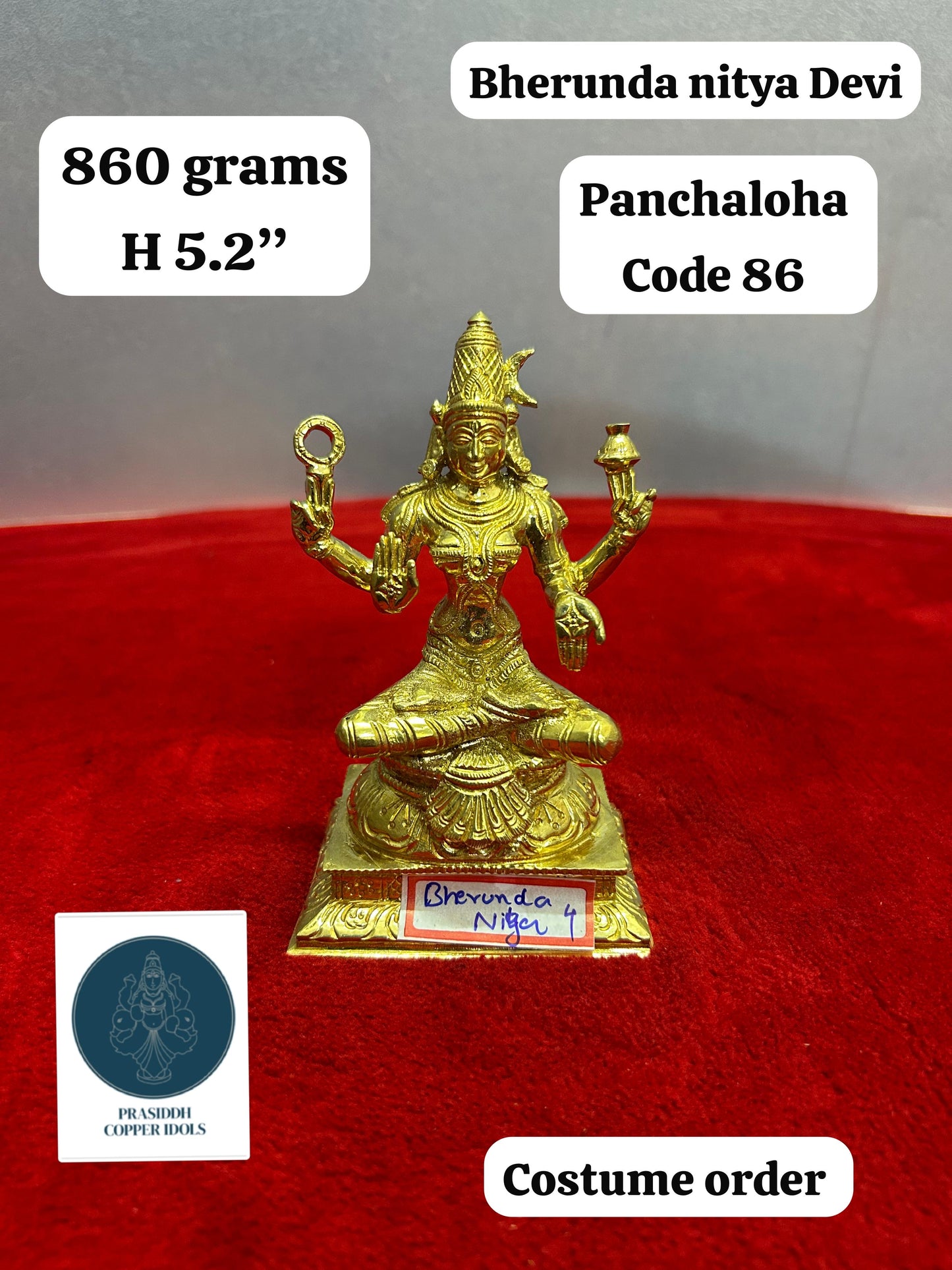 Bherunda Nitya Devi - Prasiddh Idols Presents Panchaloha Idol (Custom Made)