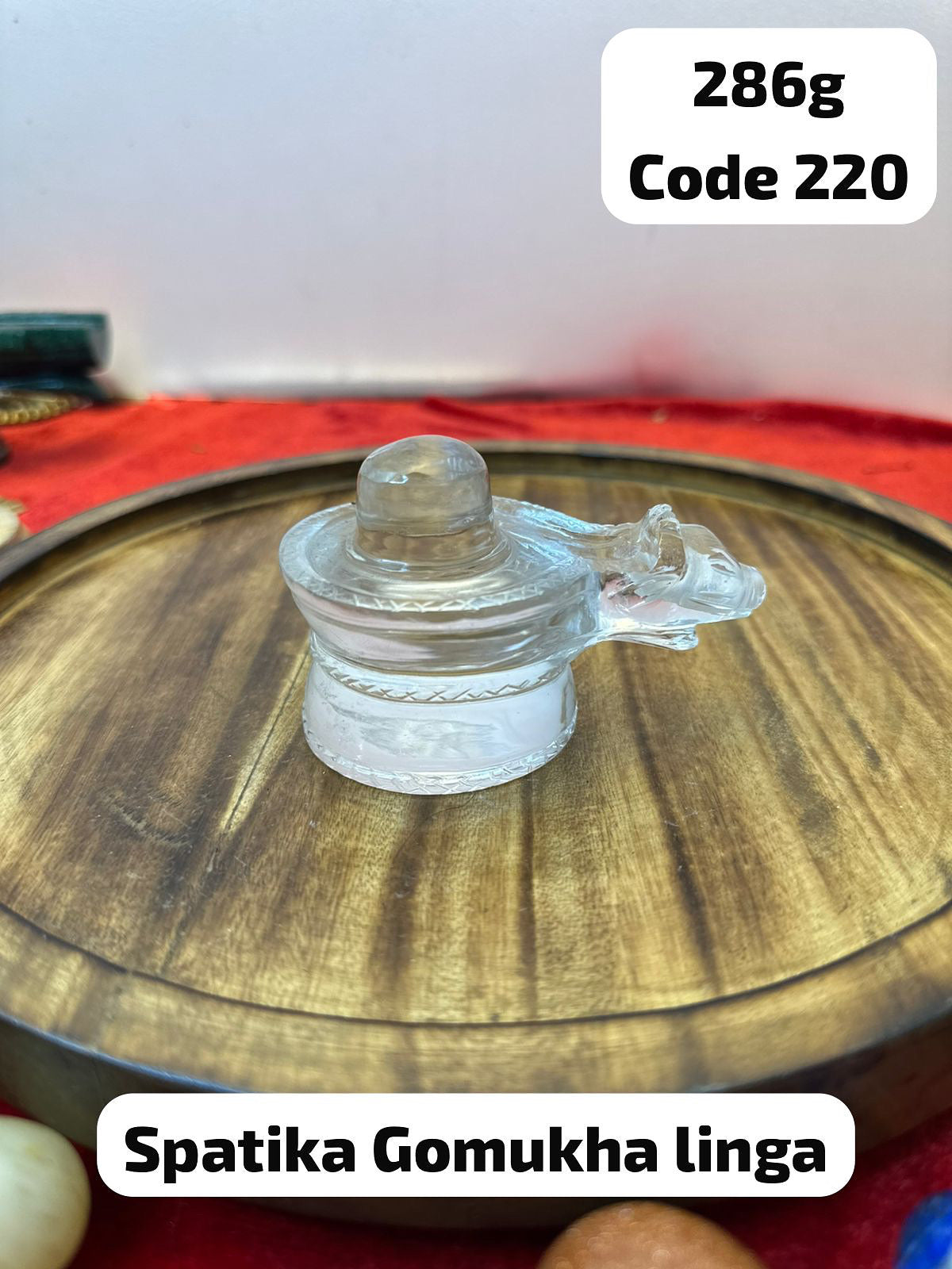 Spatika Shivalinga With Nandi Face - Prasiddh Idols Presents Crystal Made