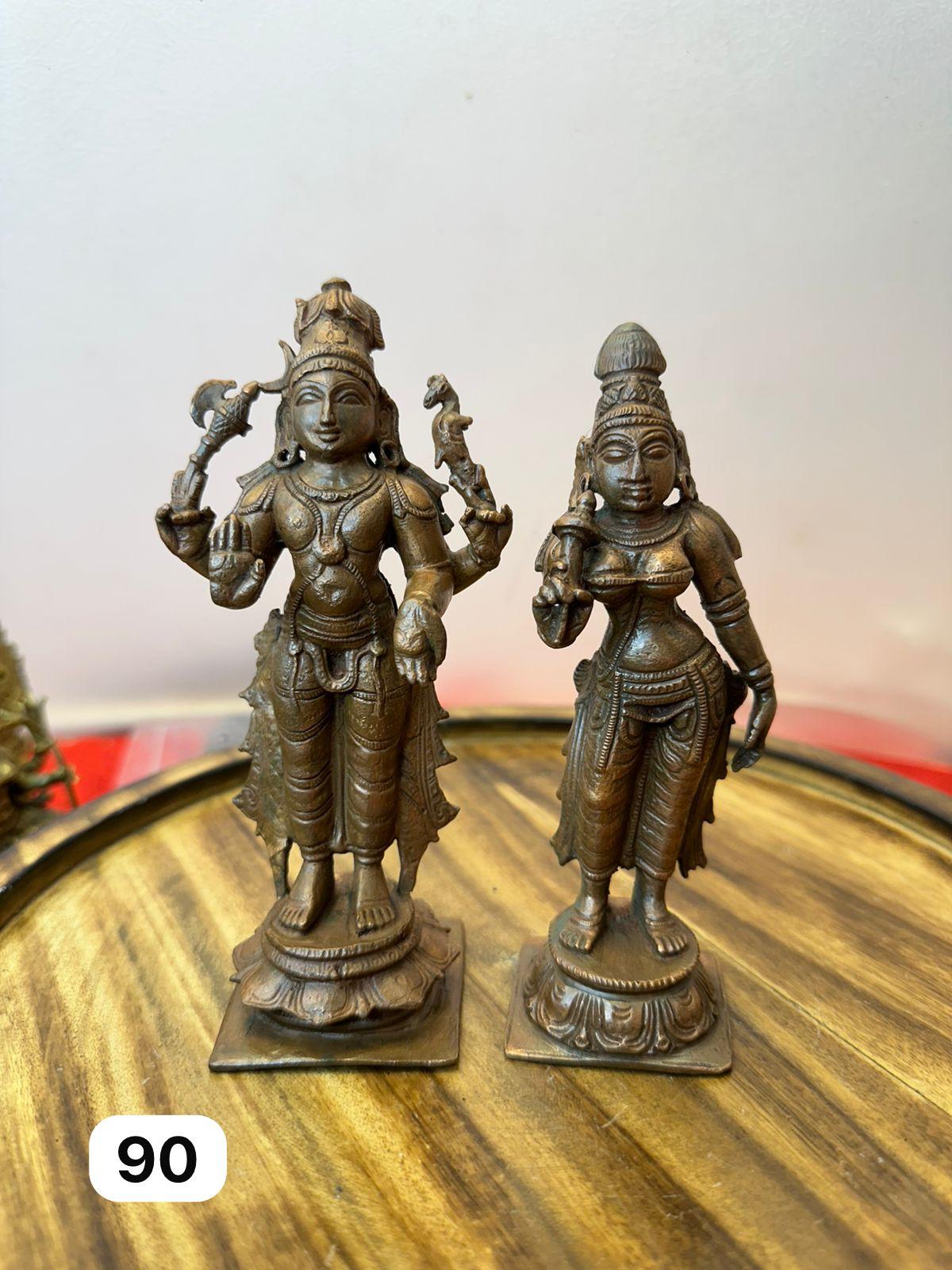 Shiva Parvathi- Prasiddh Idols Presents Copper Idol Of Museum Replica