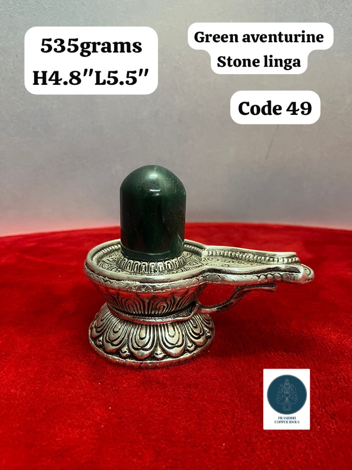 White Brass Green Aventurine Pani Peeta - Prasiddh Idols Presents Pani Peeta