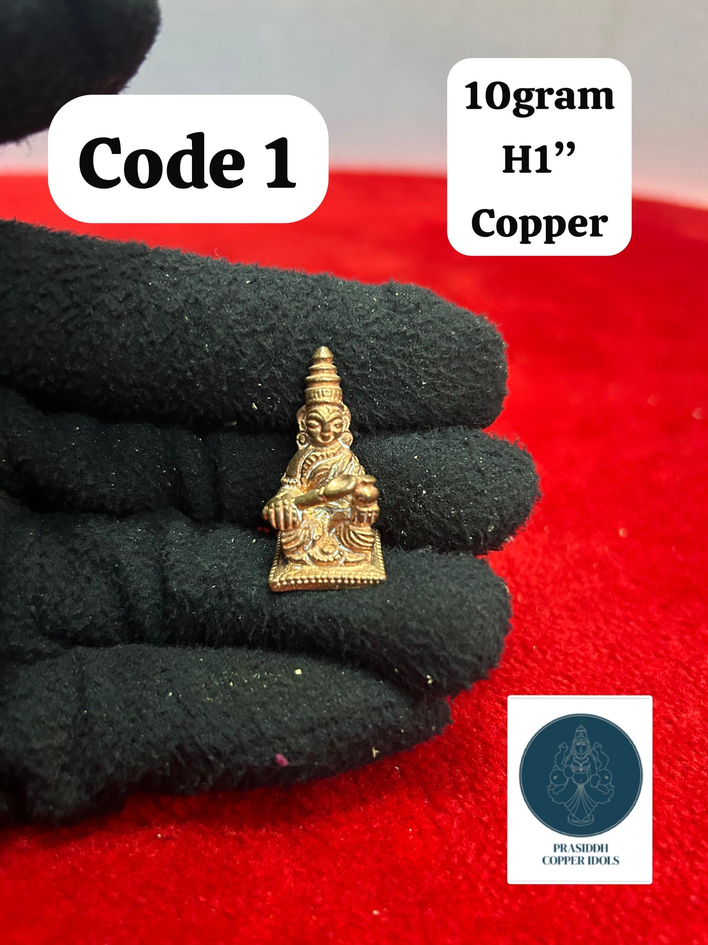 Miniature Annapoorneshwari Devi - Prasiddh Idols Presents Copper Idol