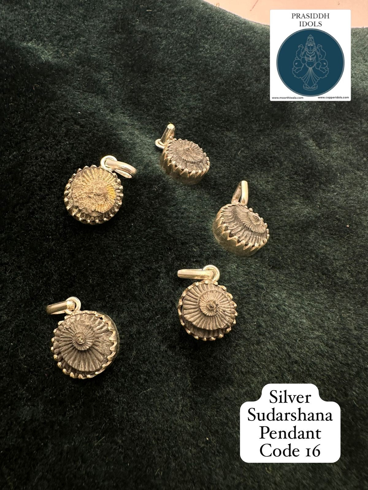 Silver Sudarshana Pendant - Prasiddh Idols Presents Silver Pendants
