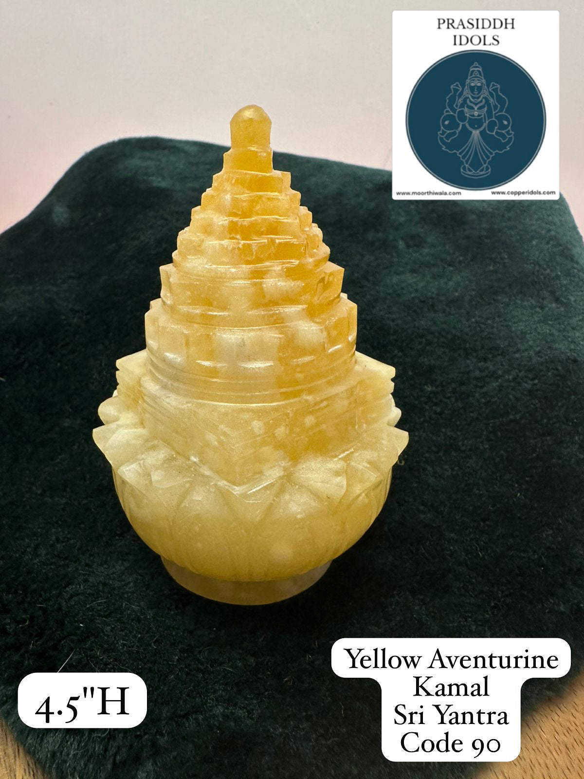 Yellow Aventurine Kamal Sriyantra - Prasiddh Idols Presents Stone Art