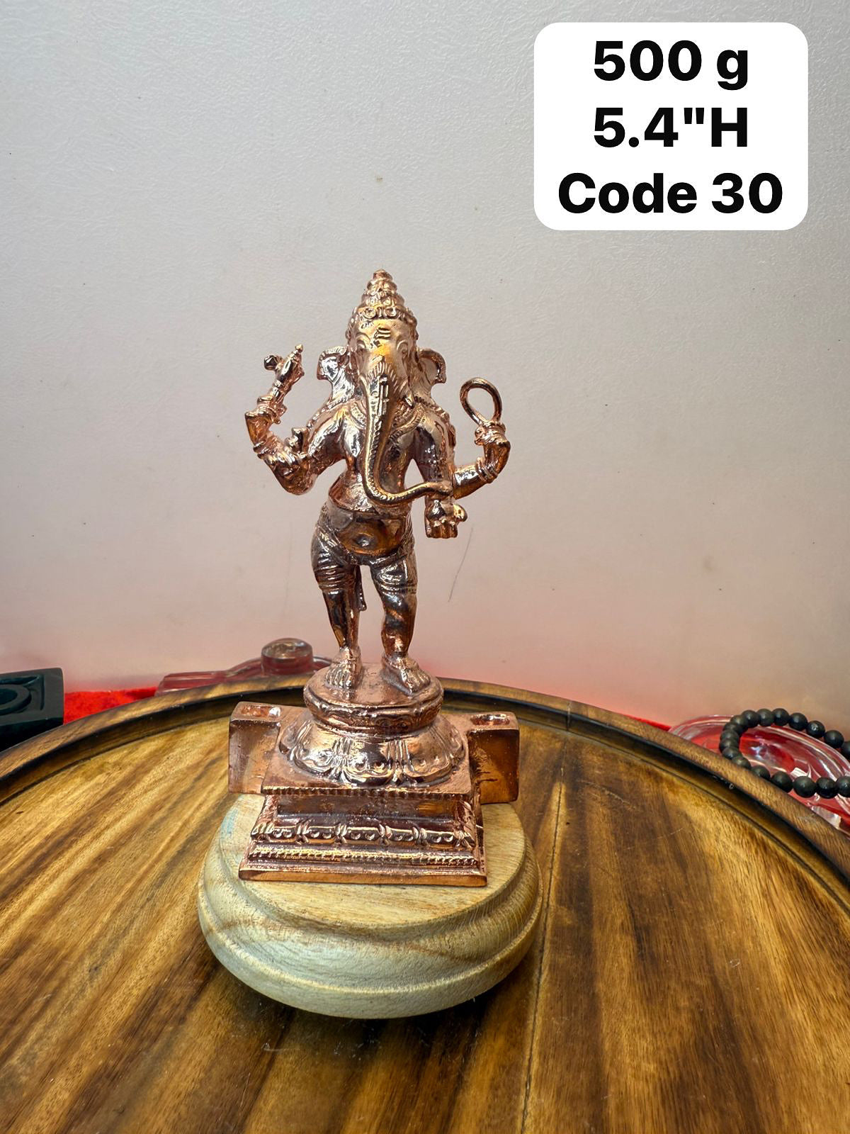 Chola style Standing ganesha - made of copper