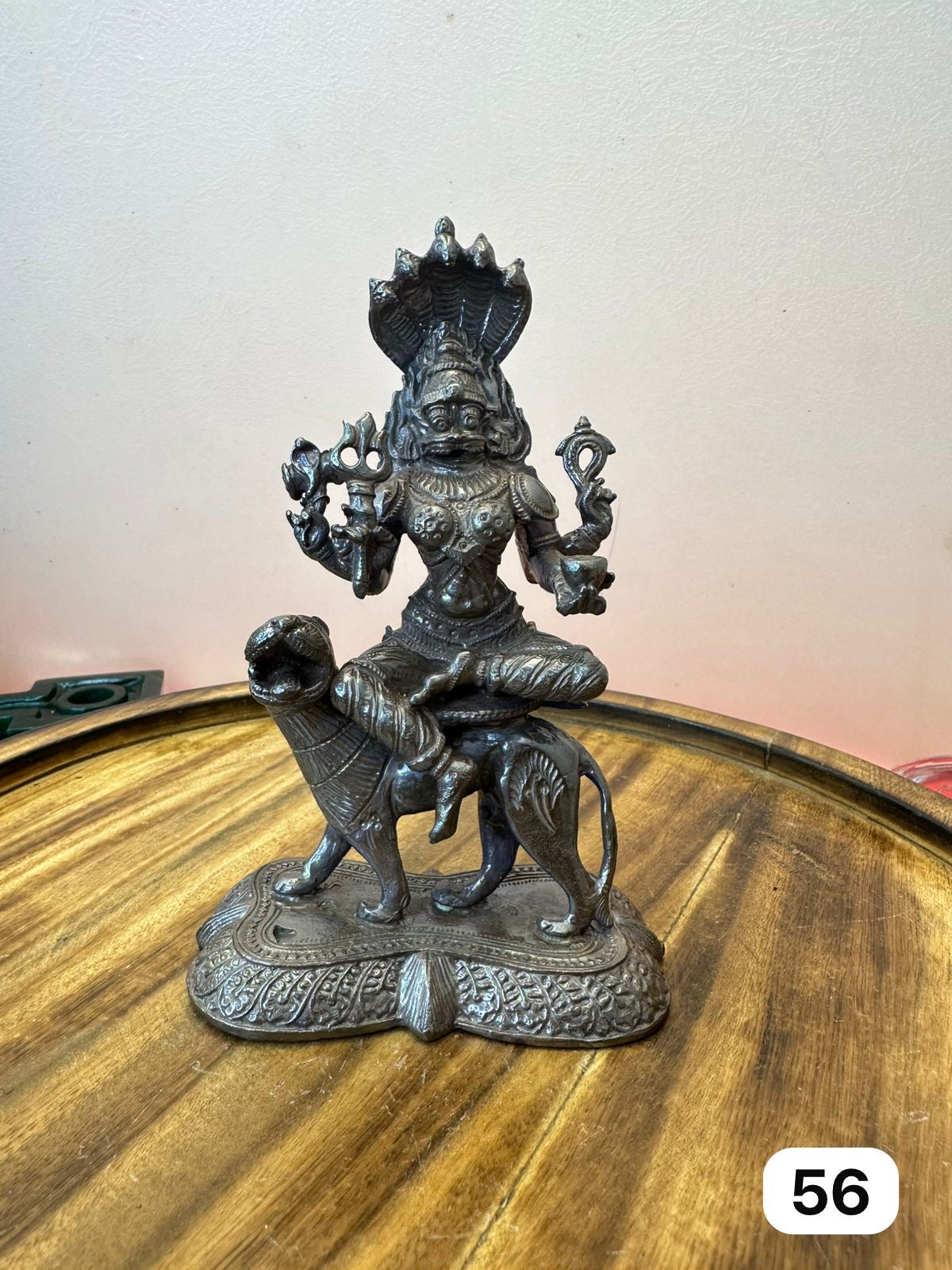 Goddess pratyangira devi - Museum replicated copper idol