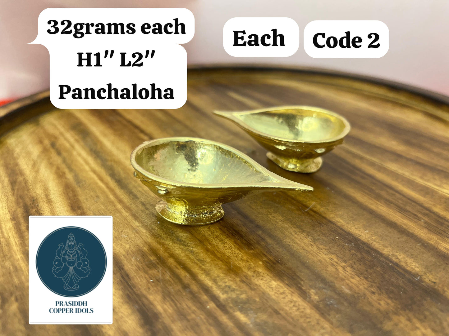 Panchaloha made diyas / deepa set of 2