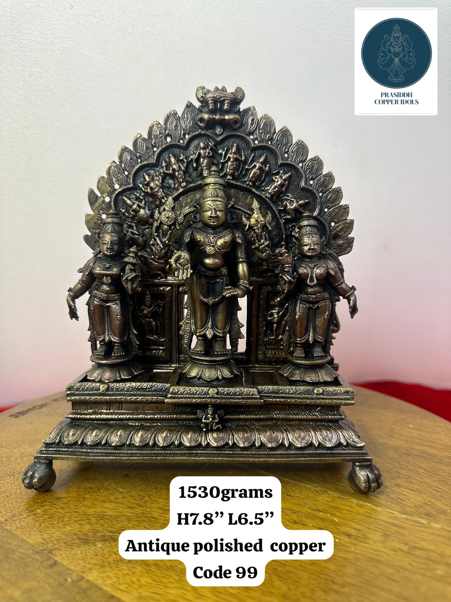 Srinivasa Set - Prasiddh Idols Presents Copper Made Antique Polished Idol