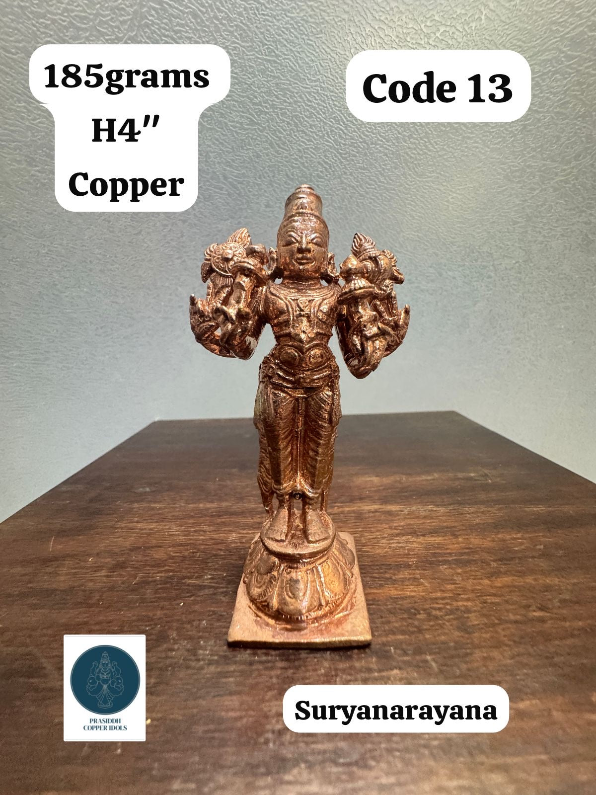 Standing surya Narayana swamy - Prasiddh Idols Presents Copper Idol