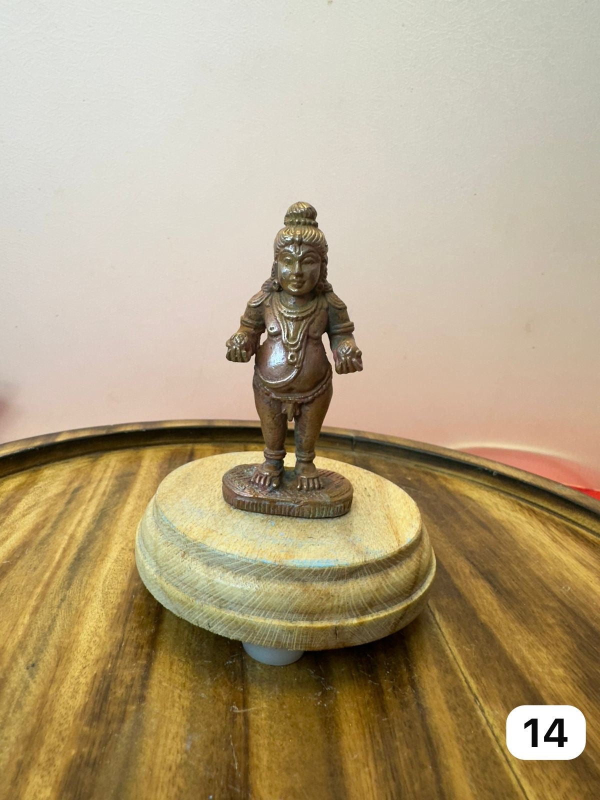 Double hand butter ball krishna - museum replicated copper idol