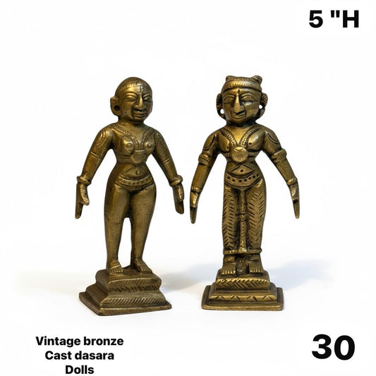 Vintage bronze cast Dasara dolls