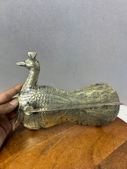 Vintage Brass made peacock themed vegetable cutter