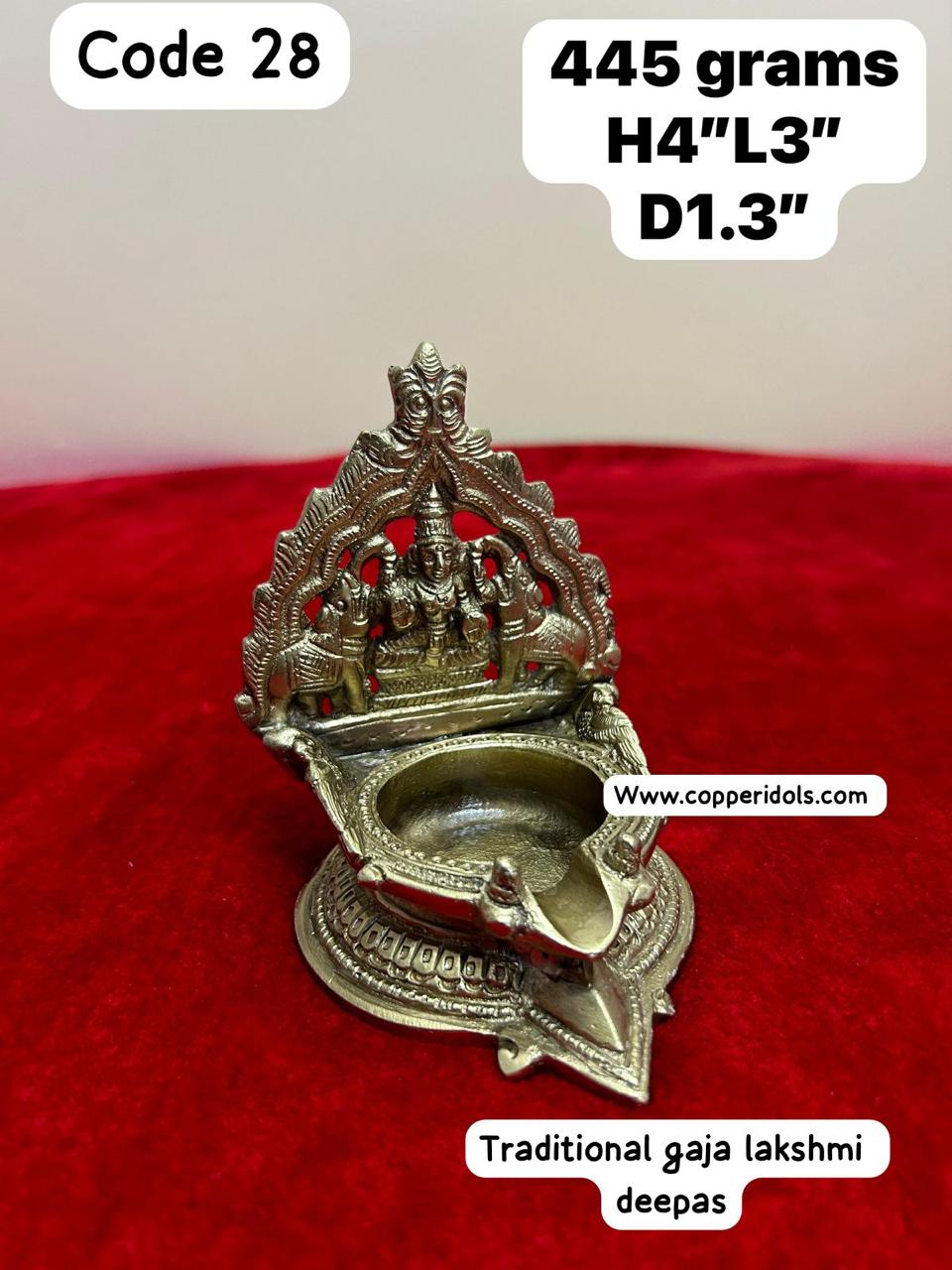 Gaja lakshmi lamp/ Deepam/Lamp/Pair Lamp - Prasiddh Idols Presents Panchaloha lamp