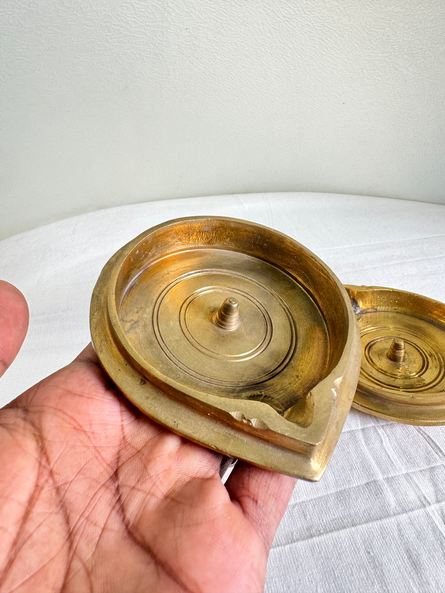 Tatte / Battalu Deepa/Deepam/Lamp - Prasiddh Idols Presents Panchaloha handcrafted plate lamp (set of 2 pcs)
