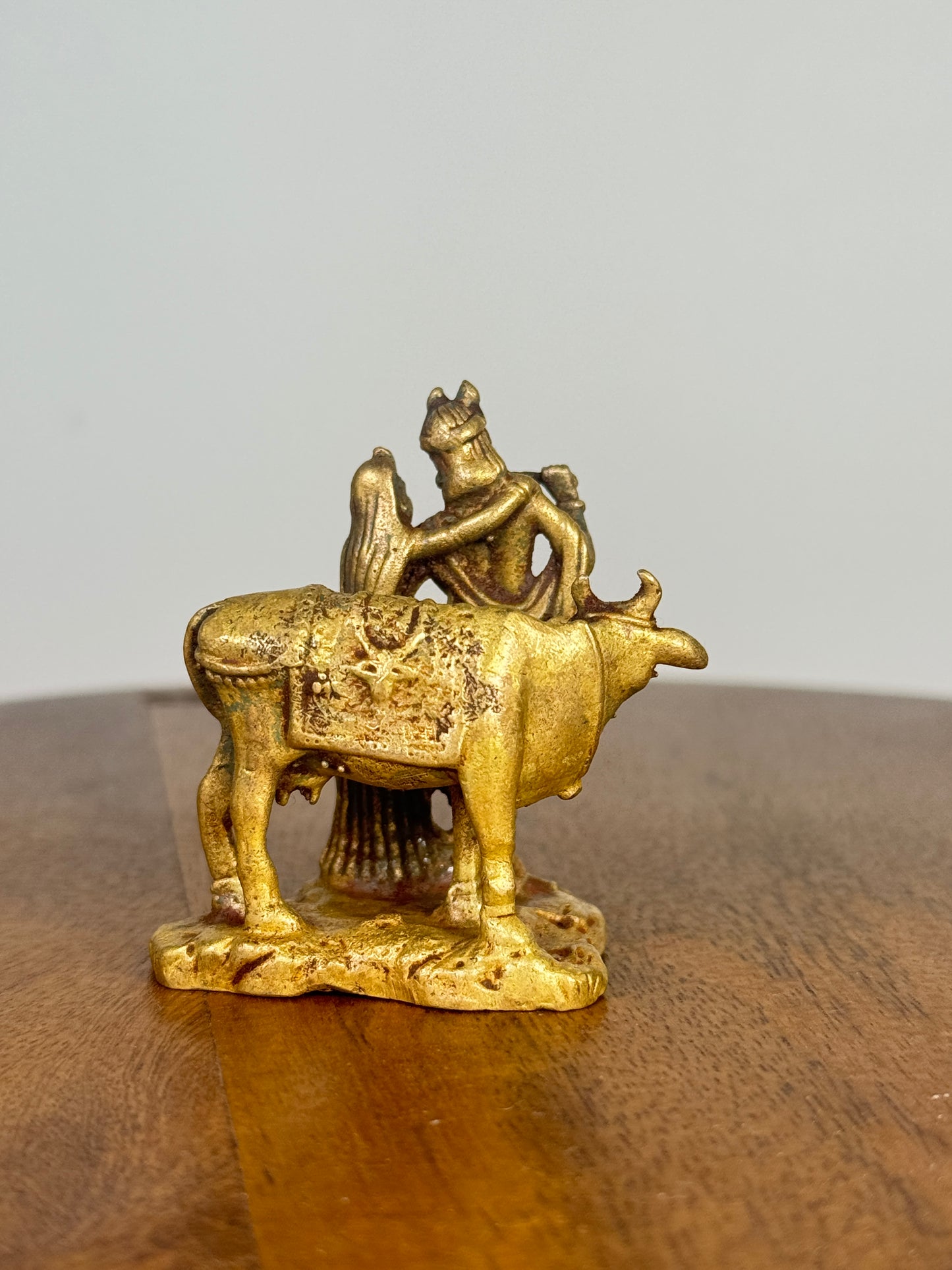 Radha Krishna idol with cow- Museum replicated Panchaloha idol