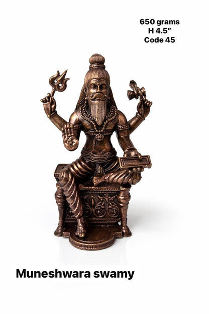 Muneshwara Swamy - Prasiddh idols presents copper made Black polished idol