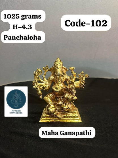 Maha Ganapathi- Prasiddh Idols Presents Panchaloha Idol (Custom Made)