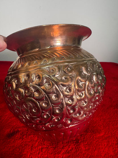 Copper Kalasa - Prasiddh idols presents handcrafted copper made hammered pot