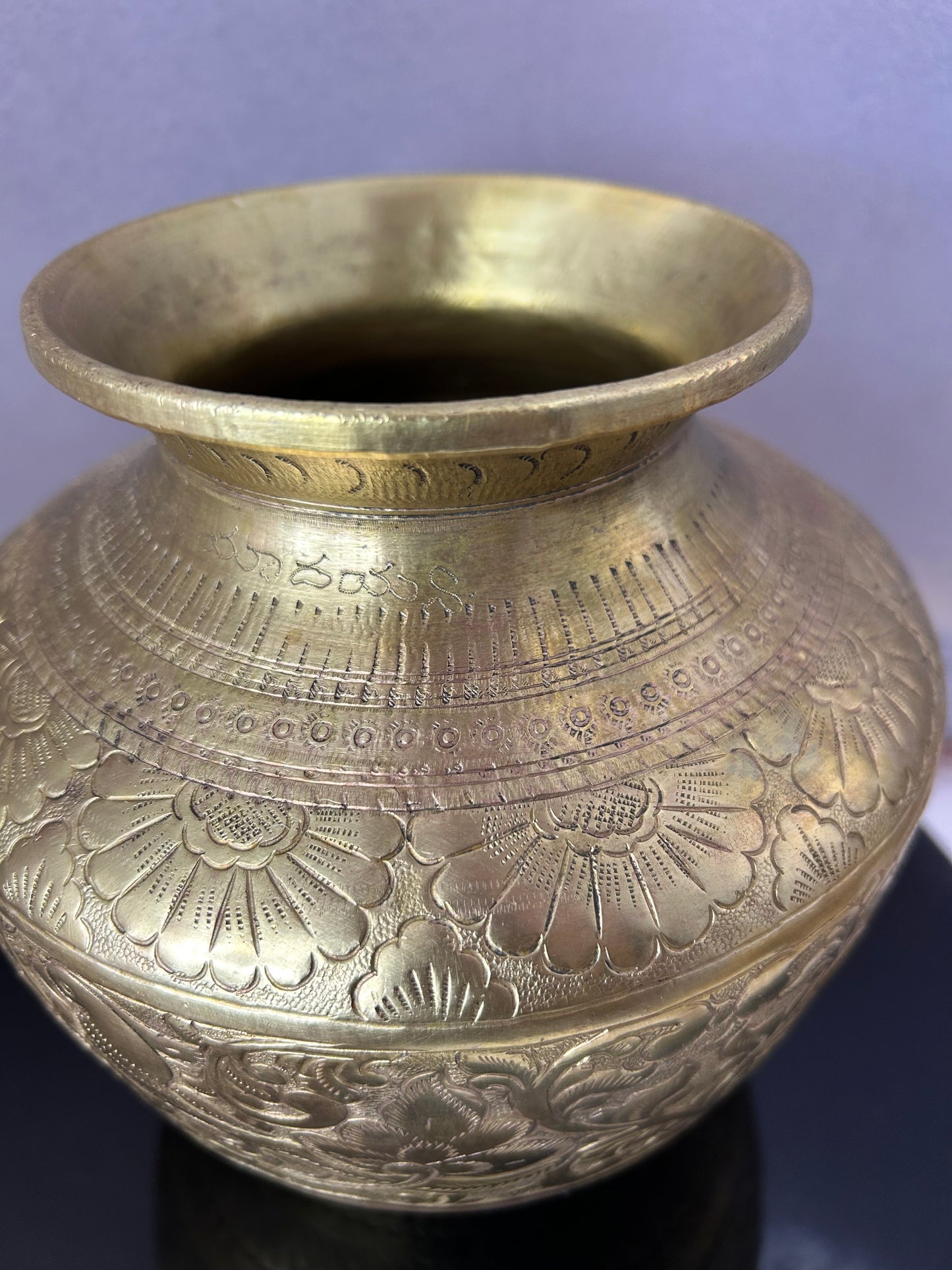Vintage brass cast rare design pot