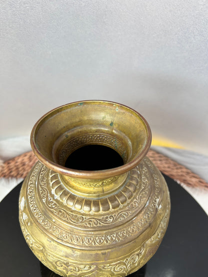 Vintage brass made dashavatara kalasa pot