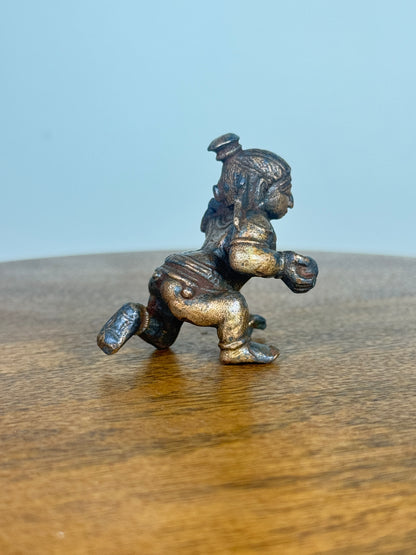 Crawling krishna - bronze idol