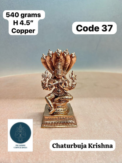 Chaturbhuja Krishna - Prasiddh idols presents copper idol