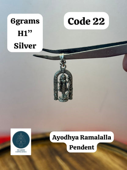 Ayodhya Ramalalla Pendent - Prasiddh Idols Presents Silver Pendent