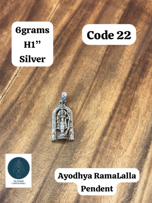 Ayodhya Ramalalla Pendent - Prasiddh Idols Presents Silver Pendent