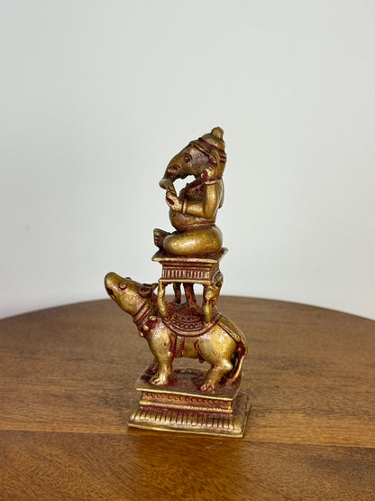 Lord Ganesha on Mooshika Vahana - Museum replicated copper idol