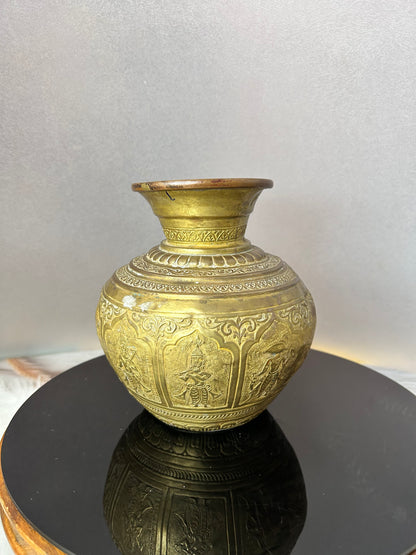 Vintage brass made dashavatara kalasa pot