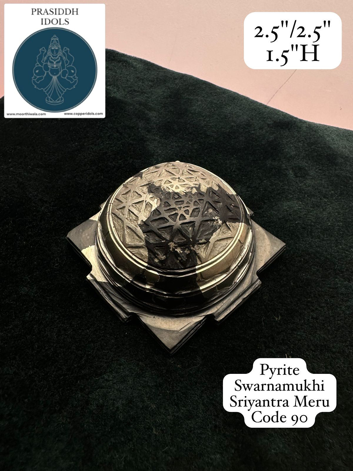 Pyrite Swarnamukhi Sriyantra Meru - Prasiddh Idols Presents Meru Yantra