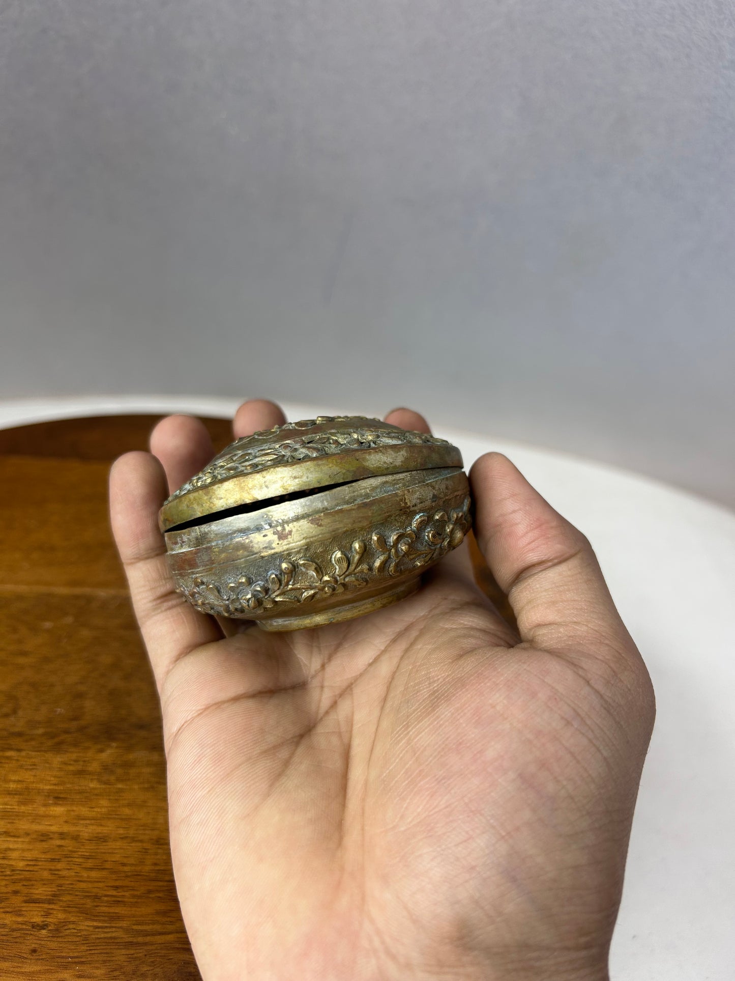 Brass made miniature jali cut jewellery box