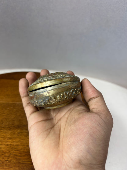 Brass made miniature jali cut jewellery box