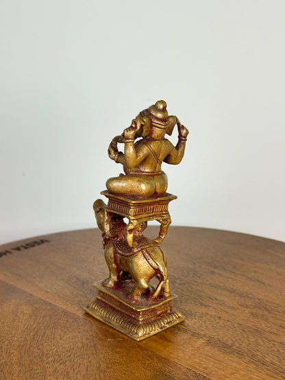 Lord Ganesha on Mooshika Vahana - Museum replicated copper idol