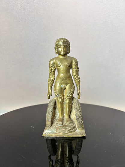 Vintage bronze made mahaveera idol