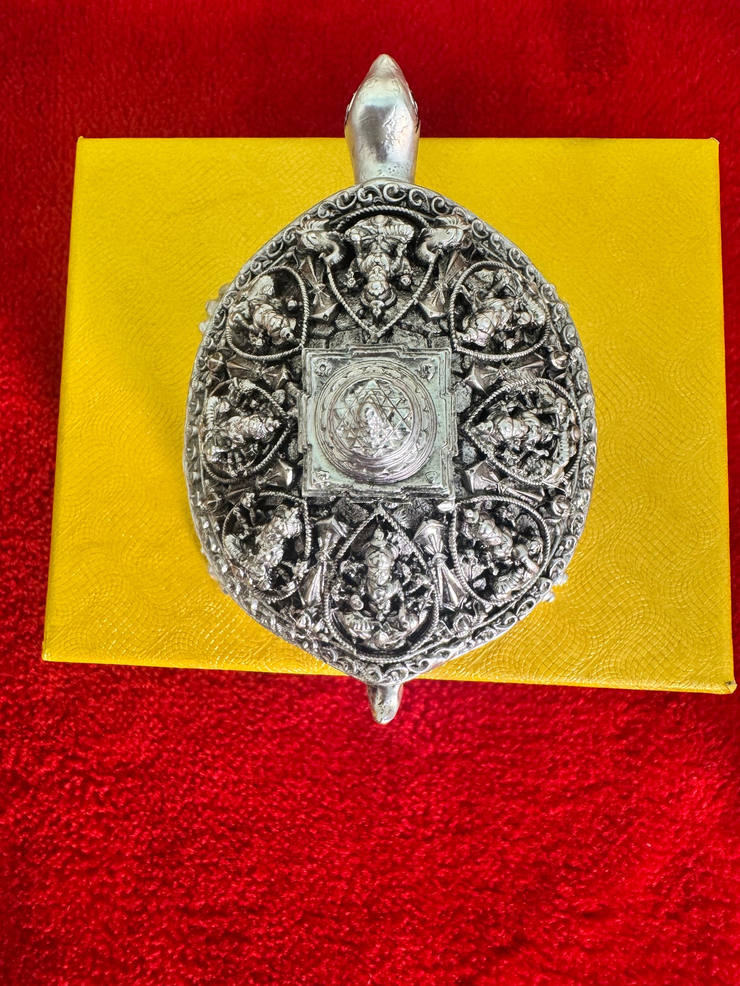 Astalakshmi Meru SriYantra - Prasiddh idols presents resin made silver polished idol