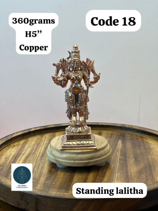 Standing Lalitha Devi - Prasiddh Idols Presents Copper Idol