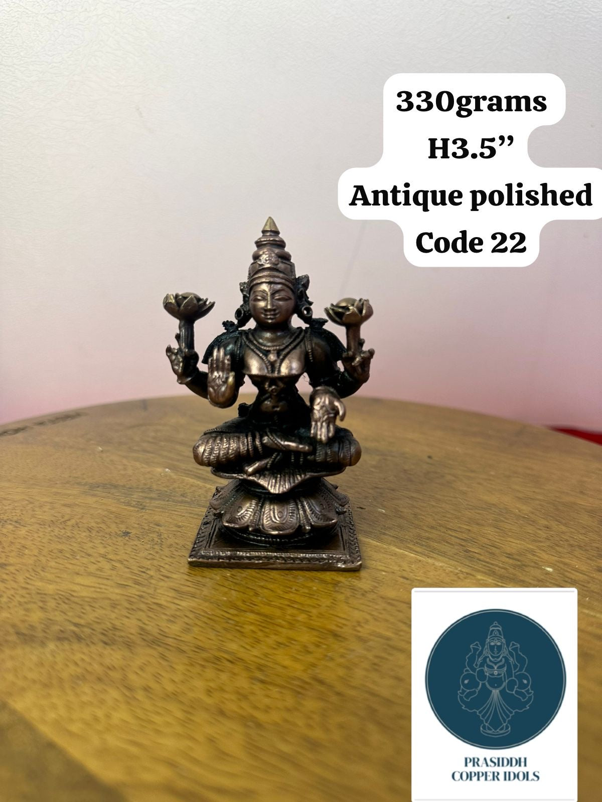 Mahalakshmi- Prasiddh Idols Presents Copper Made Antique Polished Idol