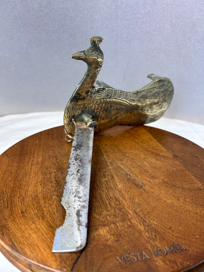 Vintage Brass made peacock themed vegetable cutter