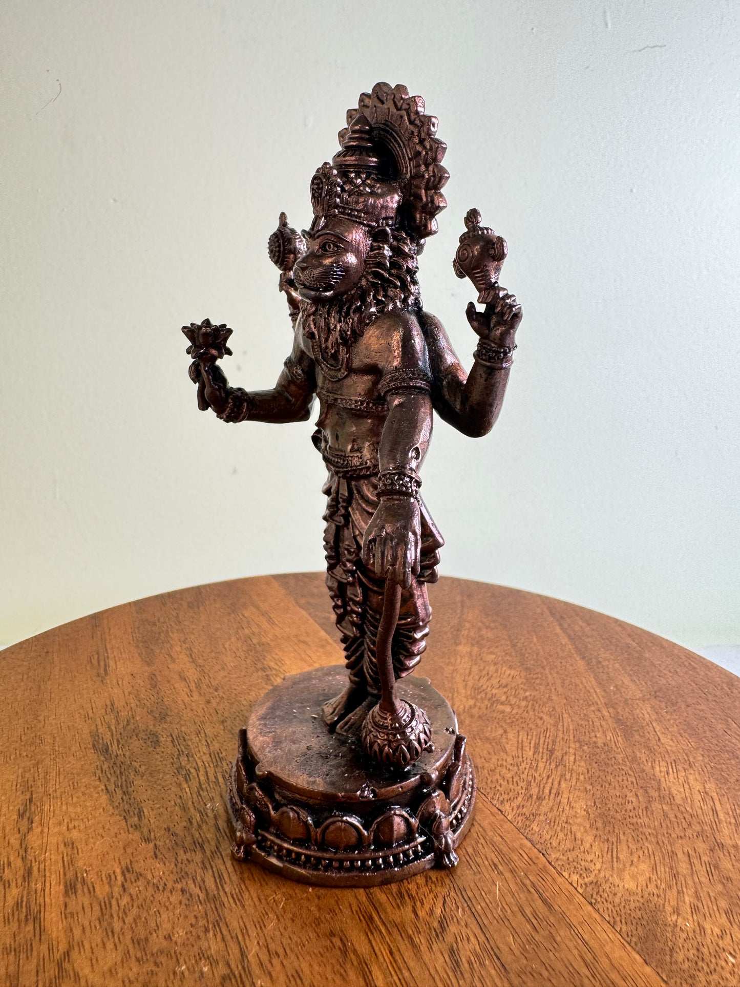 Standing Narasimha Swamy - Prasiddh idols presents Copper Made Polished idol