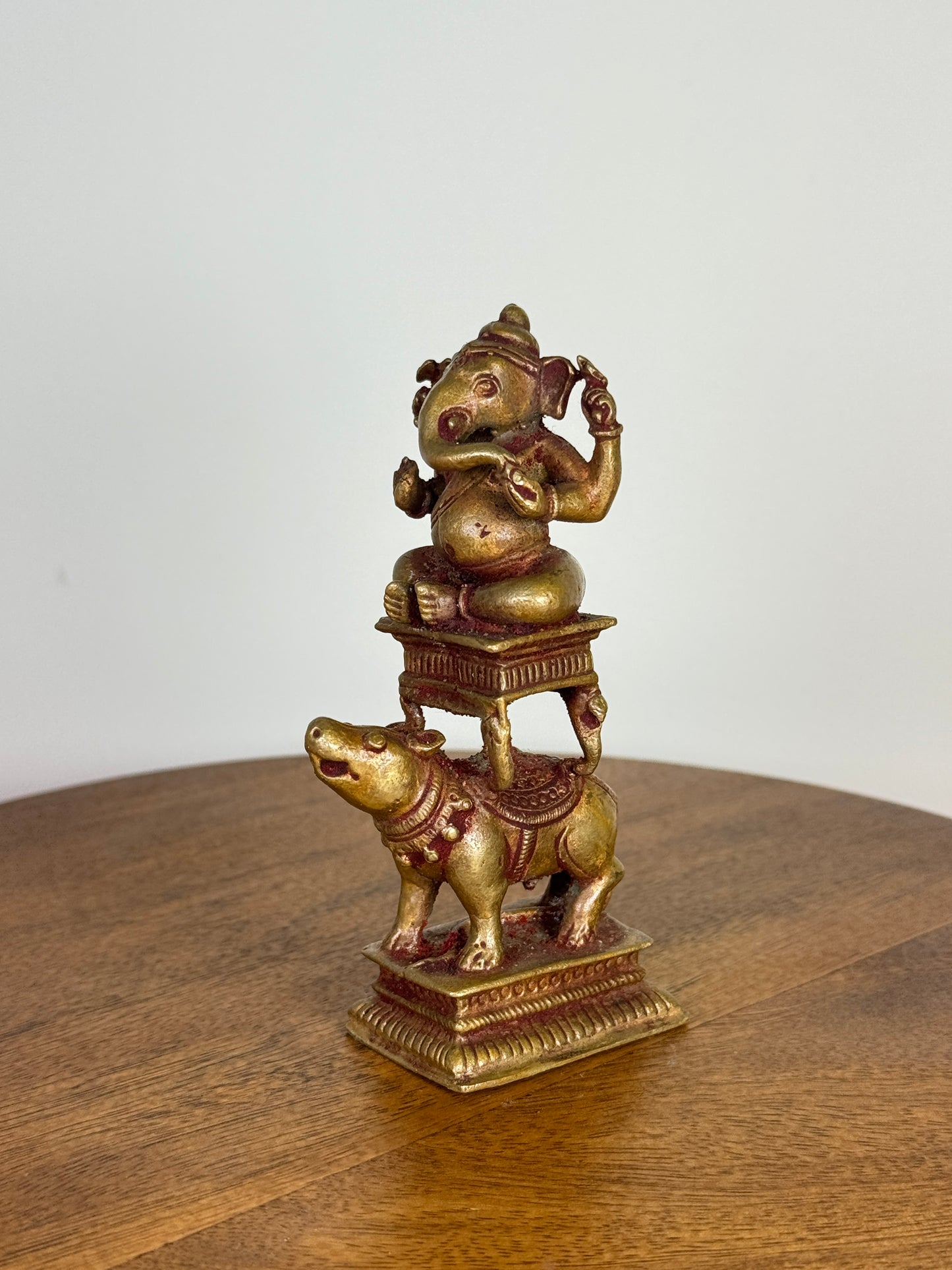 Lord Ganesha on Mooshika Vahana - Museum replicated copper idol