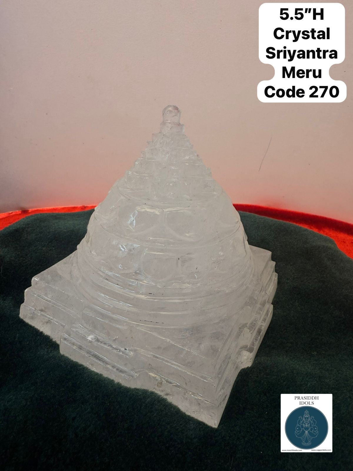 Crystal Sriyantra Meru - Prasiddh Idols Presents Meru Yantra