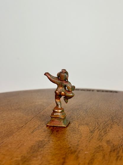 Miniature butter ball krishna - museum replicated copper idol