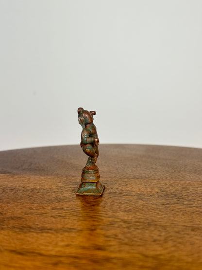 Miniature butter ball krishna - museum replicated copper idol