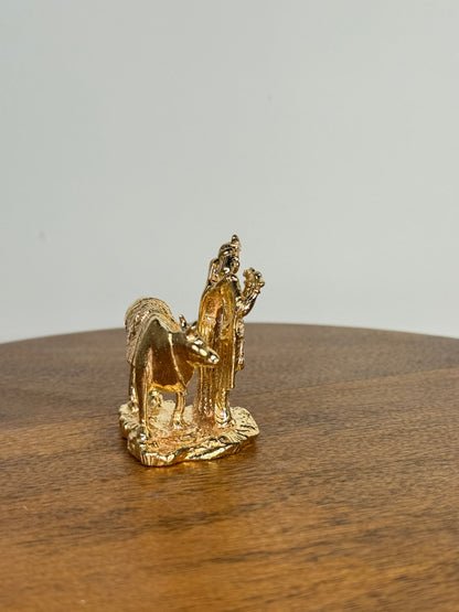 Radha Krishna idol with cow made of panchaloha