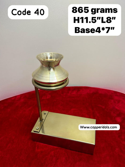 Dharapatra With Stand - Prasiddh Idols Presents Brass Abhisheka Patra Set